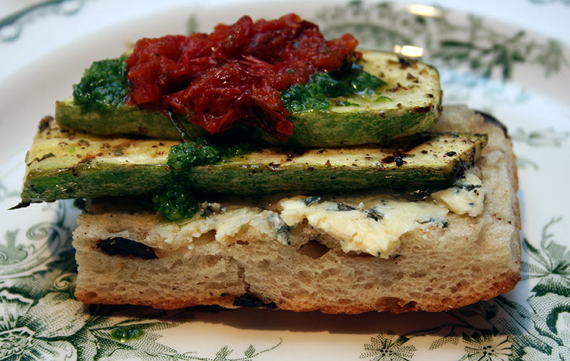 Grilled Zucchini Sandwich With Oven-Roasted Tomatoes &amp; Parsley-Jalapeno ...